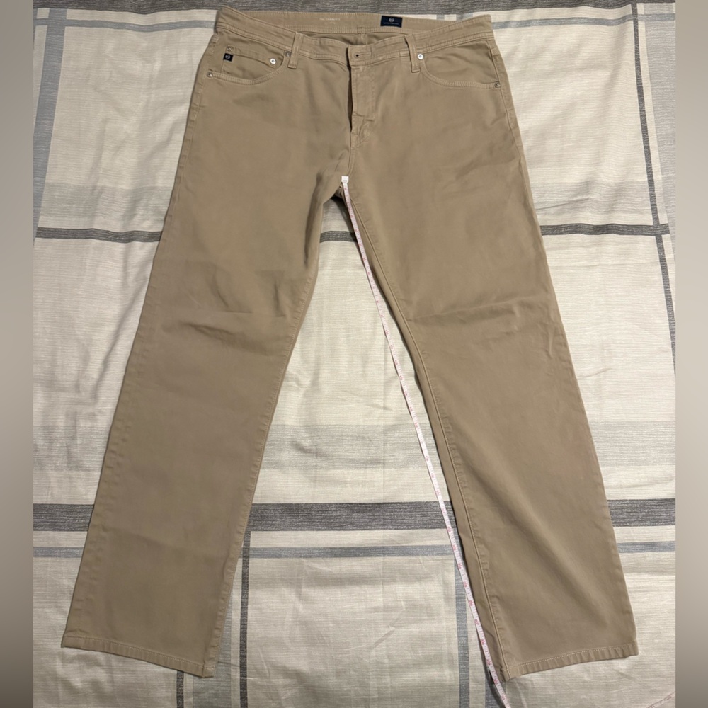 AG Adriano Goldschmied Mens Pants 368x34 Tan Straight Leg Pants/Chino
